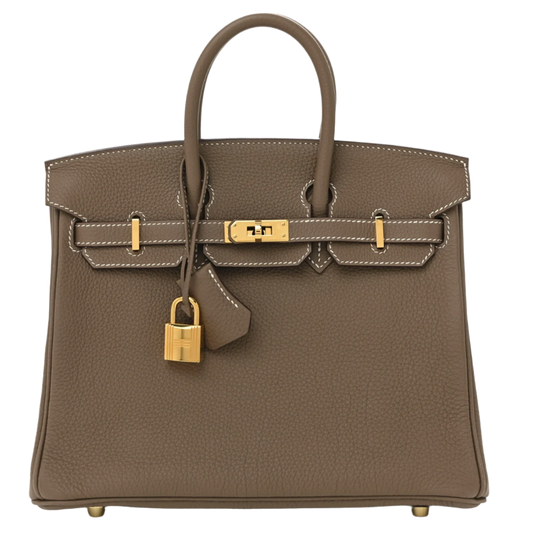 HERMÈS 'ETOUPE' TOGO BIRKIN 25 BAG