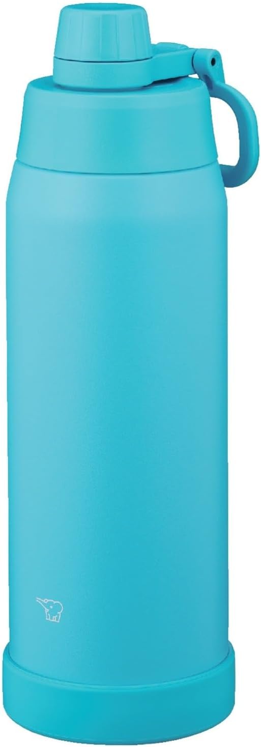Zojirushi SD-KA100-AM Water Bottle, 0.3 gal (1.0 L) (Fast Hydration), Dishwasher Safe, Seamless Stopper, Only 3 Washings, Handle Included, Cold Insulation, Cool Bottle, Aqua Blue