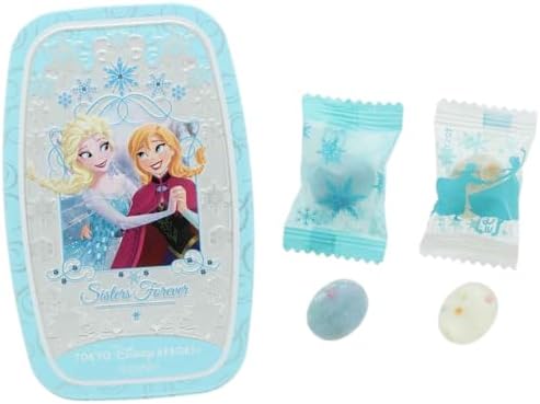 (Tokyo Disney Resort Exclusive) Frozen Anna & Elsa Candy Tin TDR Popular Candy Souvenir Present Disney Goods (1 Piece)