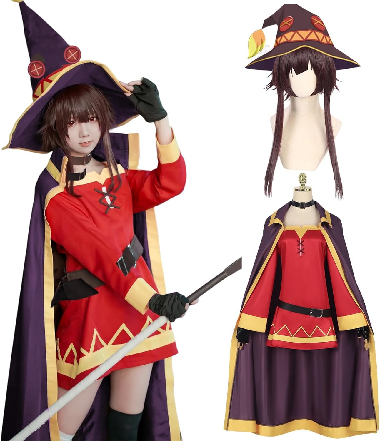 Konosuba Cosplay, Wig Included, Megumin, Kazuma, Aqua, Cosplay Costume, Adult Costume, Anime Costume, Halloween, Christmas Events, Konosuba Cosplay