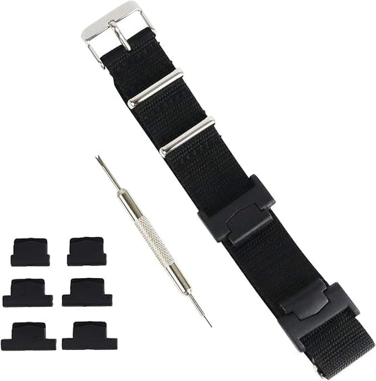 Bambi BGE011 Limited G-Shock Compatible Watch Strap, Nylon, NATO Strap, Replacement Tool, Fit Parts Set, 0.55 inches (14 mm), 0.6 inches (16 mm), 0.7 inches (18 mm), 0.8 inches (20 mm),