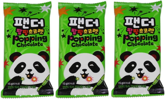 【韓国お菓子】パンダ ポッピング チョコレート 15g 3個セット｜ポップキャンディ食感が楽しい 個包装チョコ菓子【並行輸入品】