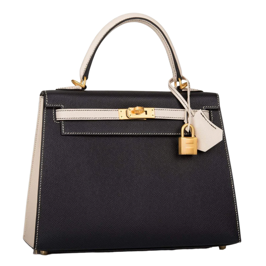HERMÈS 'BLACK & CRAIE' EPSOM KELLY SELLIER 25 BAG