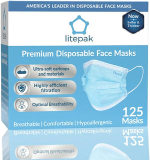 Máscara de filtro desechable 3 Ply Earlook, hipoalergénico, quirúrgico, dental, médico, de alta calidad., Azul, 1