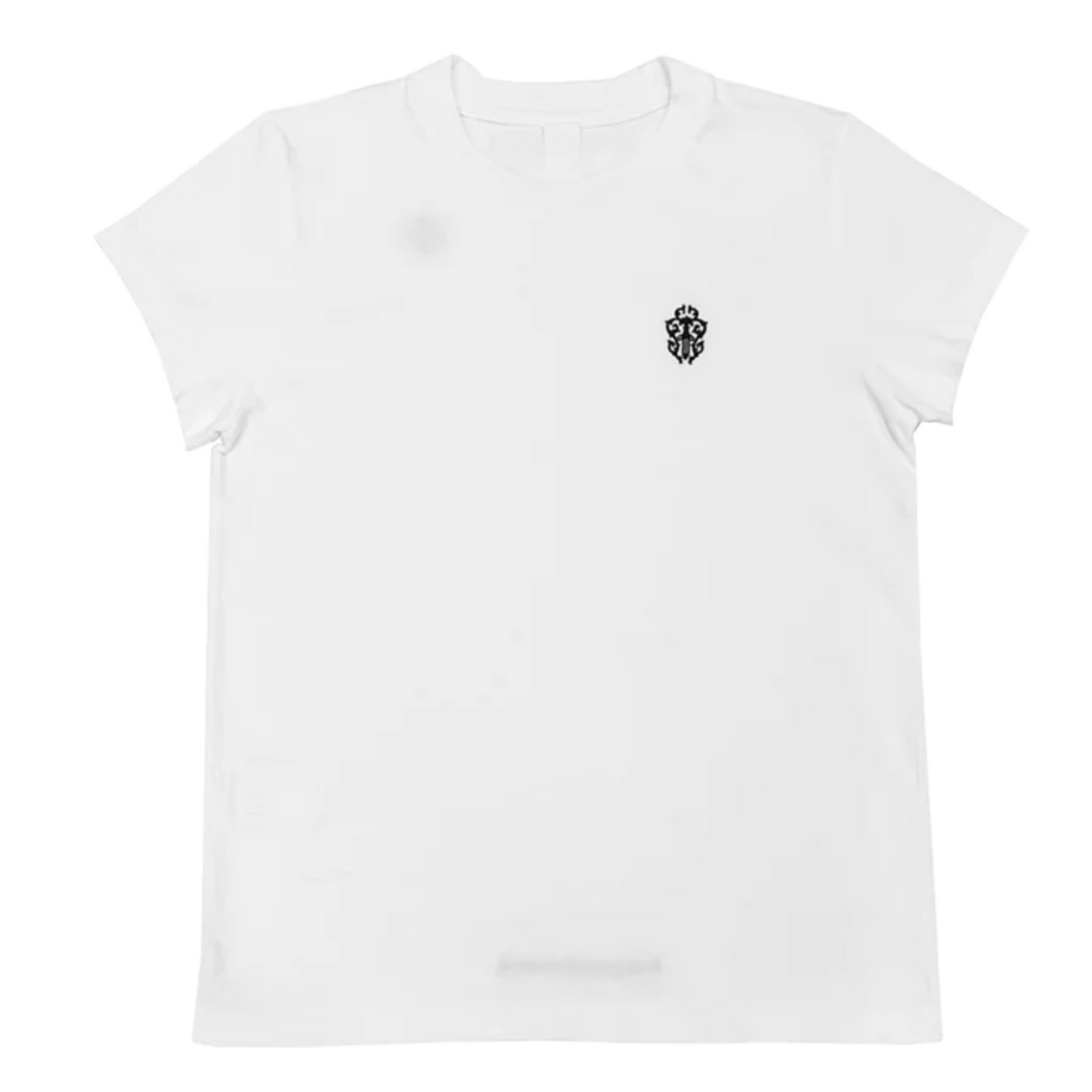 CHROME HEARTS WOMEN 'EMBROIDERED DAGGER' WHITE SHORT SLEEVE TEE