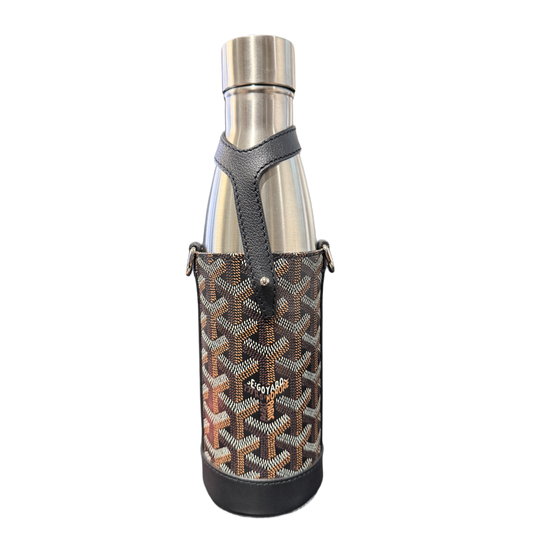 GOYARD 'BLACK/BROWN' YONNE MM CASE AND FLASK
