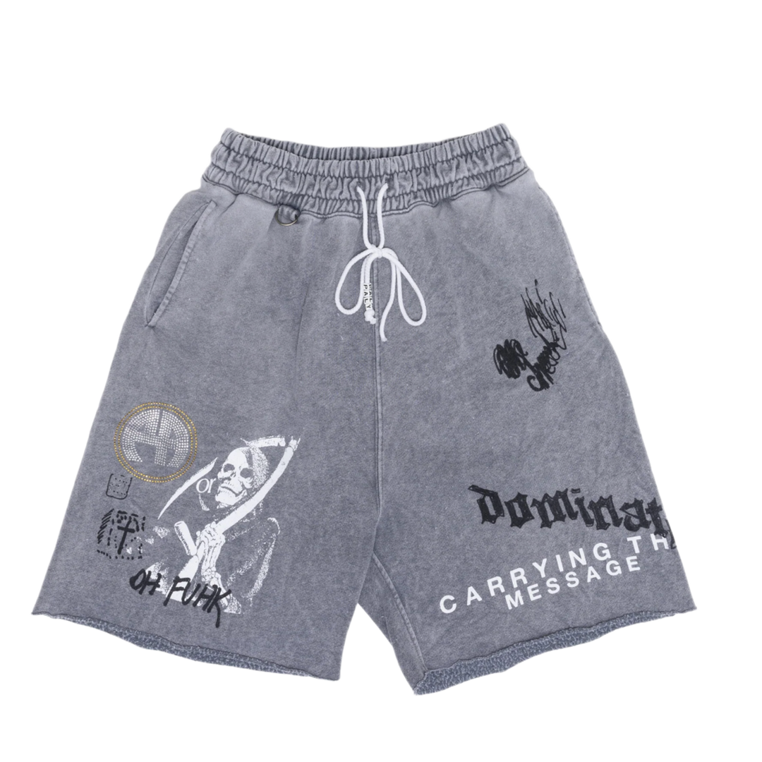 PALY CARRYING THE MESSAGE LIGHT GREY SWEAT SHORTS