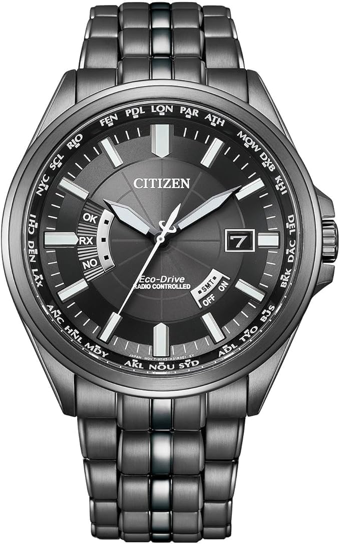 Citizen CB0294-54E Men’s Wristwatch, Eco-Drive, Radio Watch, Waterproof, Black