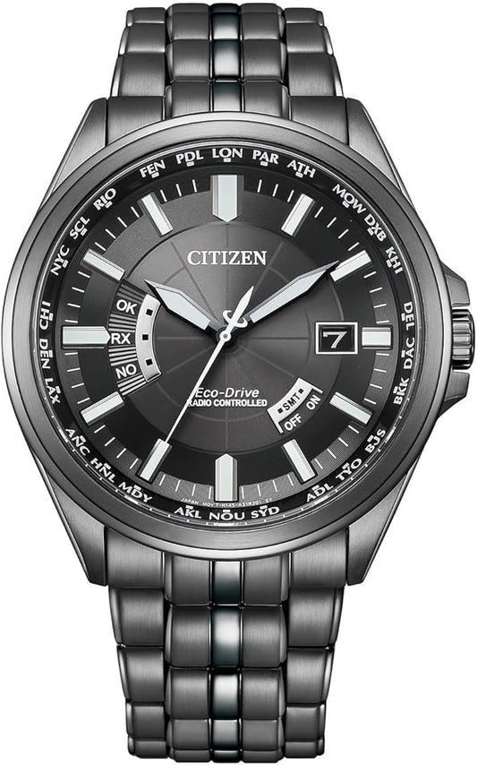 Citizen CB0294-54E Men’s Wristwatch, Eco-Drive, Radio Watch, Waterproof, Black