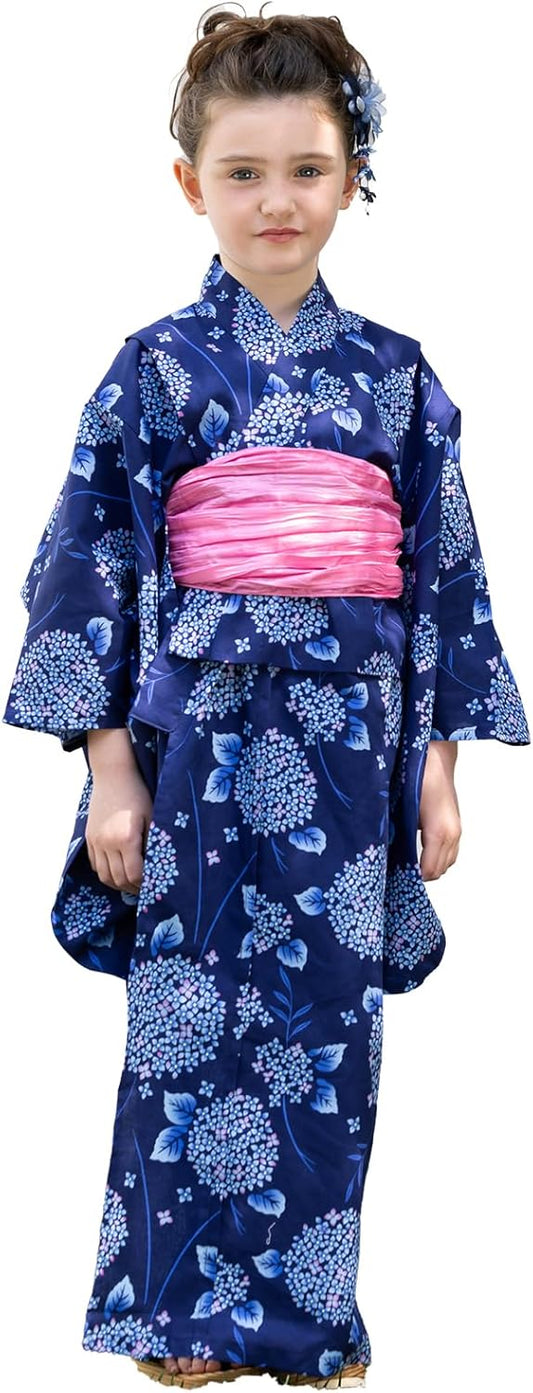 ALICE MAGIC Yukata, Kids Yukata Set, For Girls, Retro Japanese Pattern, Waist Belt, Summer Festival, Evening Cooling, Fireworks, Bon Odori