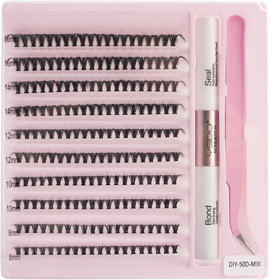 False Eyelashes, Partial False Eyelashes, Bulk Feel, Natural, Large Capacity, Handmade, For Stage Use, Daily Makeup (DIY-50D-MIX)
