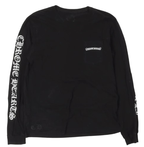 CHROME HEARTS 'SCROLL LOGO' BLACK LONGSLEEVE TEE