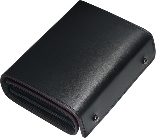Modiko Men's Bifold Wallet, Tochigi Leather, Genuine Leather, Mini Wallet, Made in Japan, Large Capacity, Box-shaped, Coin Purse, Small, Compact, Left Handed, Right-Handed, Father's Day, Birthdays,