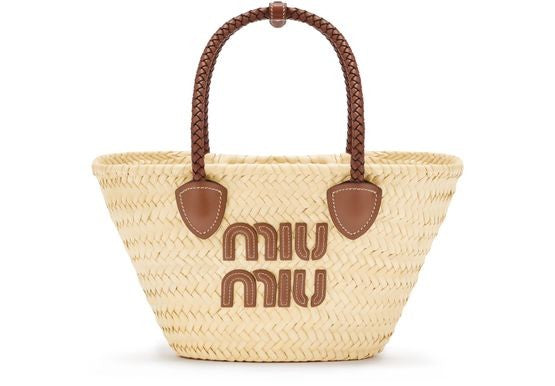 MIU MIU Small raffia tote bag - Image 1