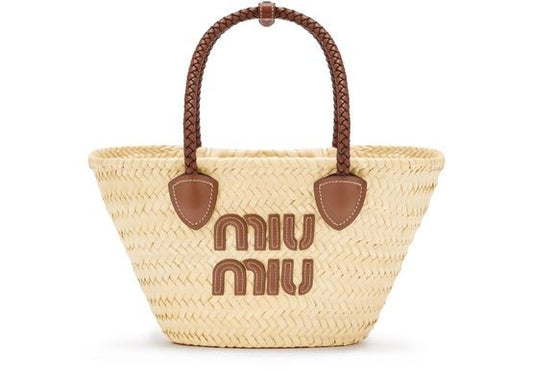 MIU MIU Small raffia tote bag - Image 1