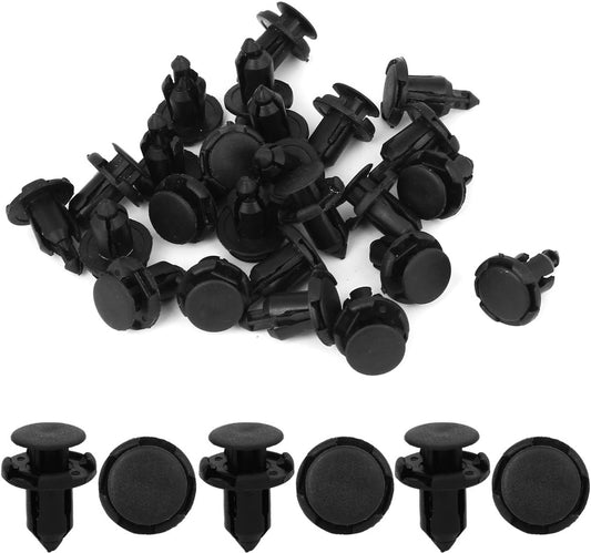 uxcell ナイロンリベット トリムホール加工 ドアバンパークリップ ブラック 9mm穴 Hondaに対応 25
