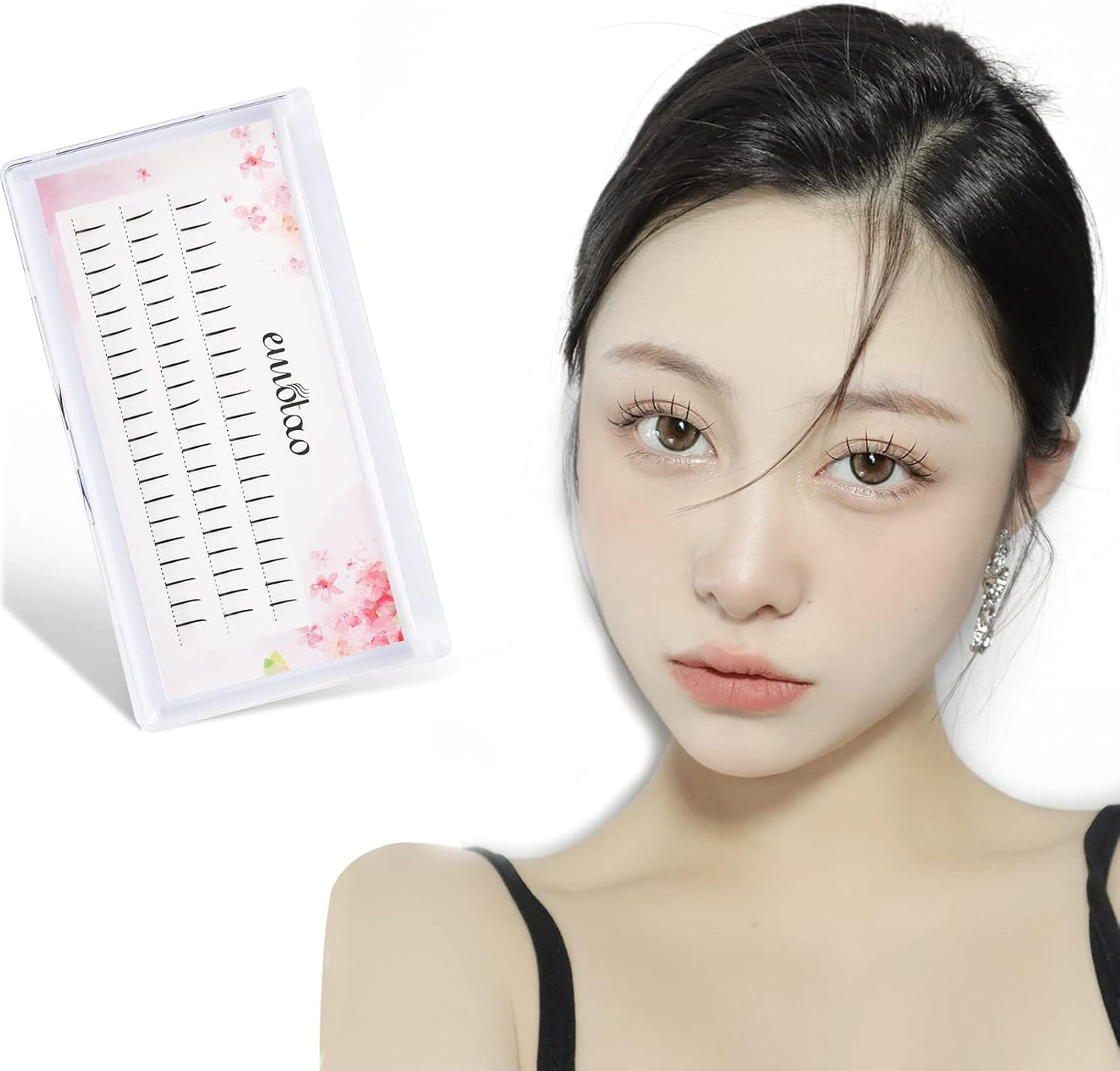 Partial False Eyelashes, Natural Point Fit Eyelash Extensions, False Eyelashes Bundle, Actress, For Eyelashes Semi-Permanent (Sennin, 9mm)