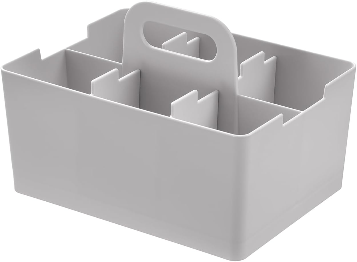 JEJ Astage Storage Box, Desk Tote, Mini Desk Organizer, Light Gray, Stacked, Made in Japan, Width 8.5 x Depth 6.4 x Height 5.7 inches (21.5 x 16.3 x 14.5 cm)