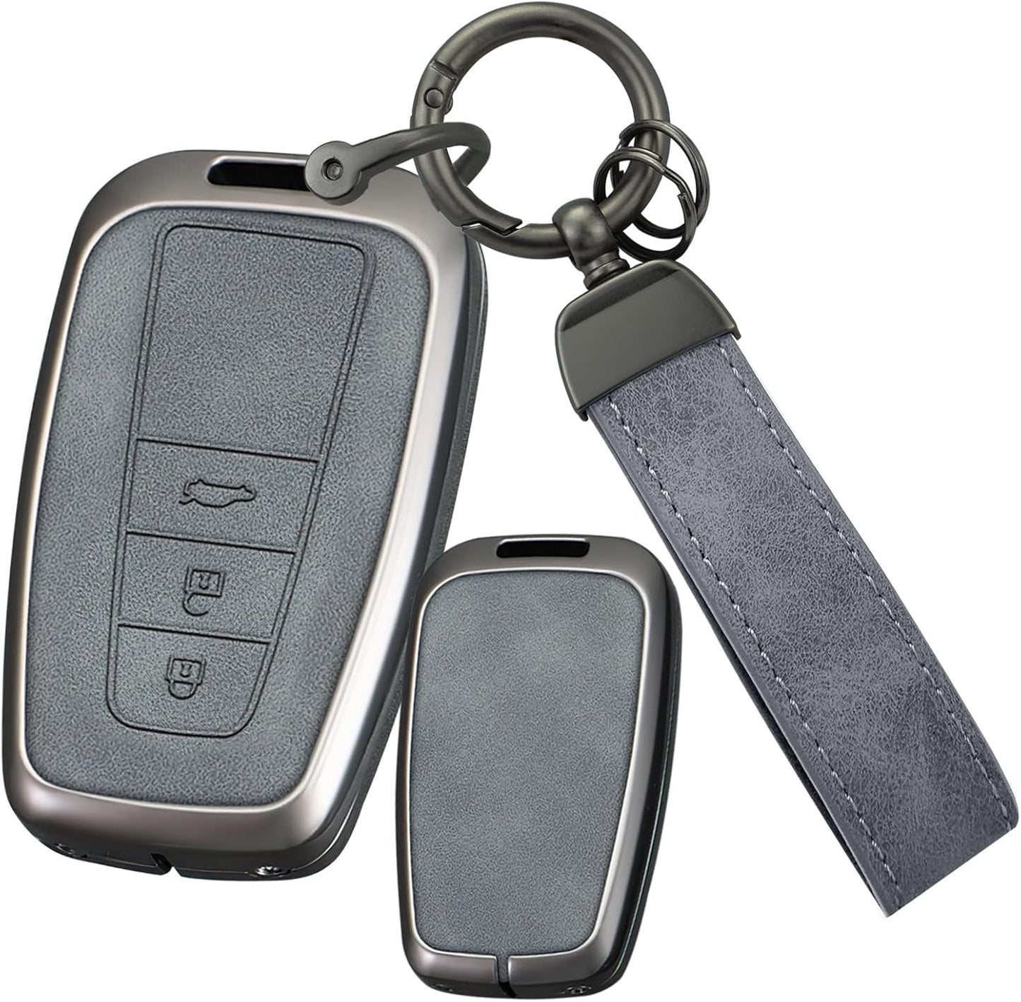 Toyota Key Case, Key Cover, PU Leather Material, Key Chain, Metal Frame, Compatible with Prius, Corolla Crown, RAV4, 50 Series, Camry, 86, Mirai, Krueger Land Cruiser, Prado 2024 and More Accessories
