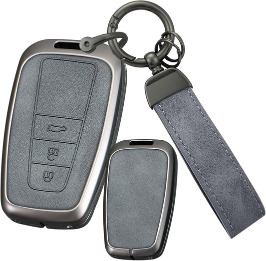 Toyota Key Case, Key Cover, PU Leather Material, Key Chain, Metal Frame, Compatible with Prius, Corolla Crown, RAV4, 50 Series, Camry, 86, Mirai, Krueger Land Cruiser, Prado 2024 and More Accessories