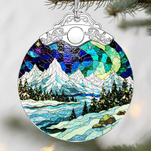 Adornos de Navidad de paisaje de montaña: adornos para árbol de Navidad, decoración navideña para alpinista, relleno de calcetines, ideas de regalo, regalos de Navidad y regalos para amantes de la