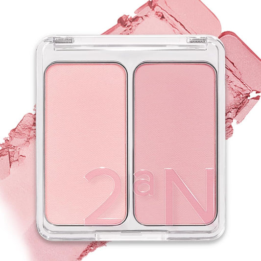 2aN Dual Cheek Blush, Popular, 06 Pink Petal, Cool Undertone, Summer