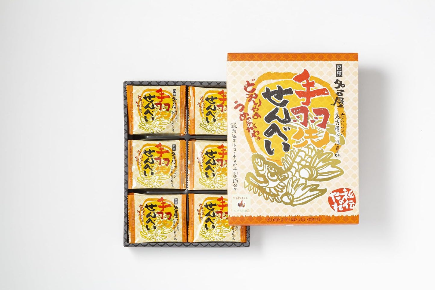 Nagoya Hand Tip Soup Tins, Pure Nagoya Coatin, Sweet Spicy Sauce Flavor, Crispy Thin Grill, Pack of 30, Local Souvenirs