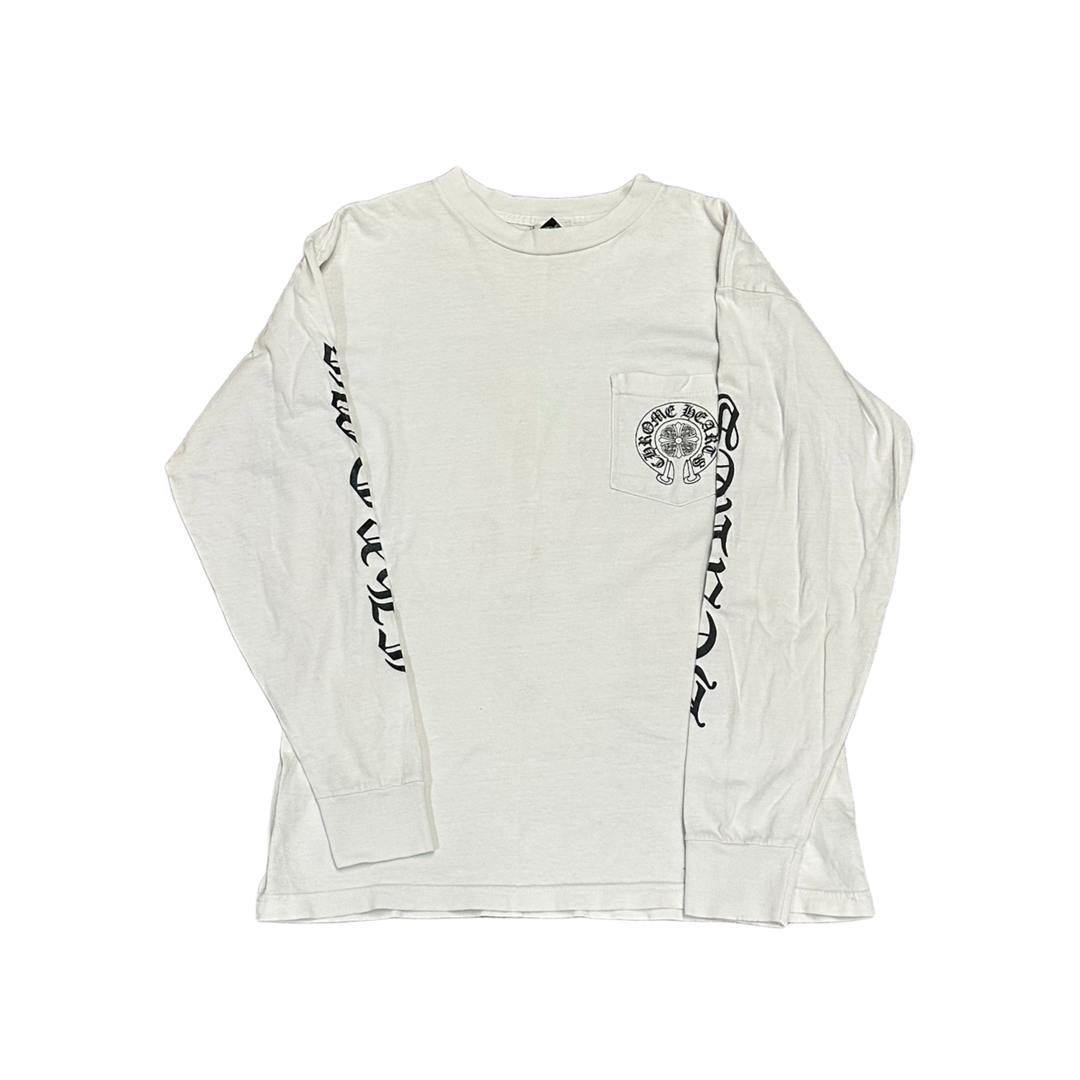 CHROME HEARTS 'WHITE' VINTAGE HORSESHOE LONGSLEEVE TEE