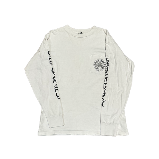 CHROME HEARTS 'WHITE' VINTAGE HORSESHOE LONGSLEEVE TEE