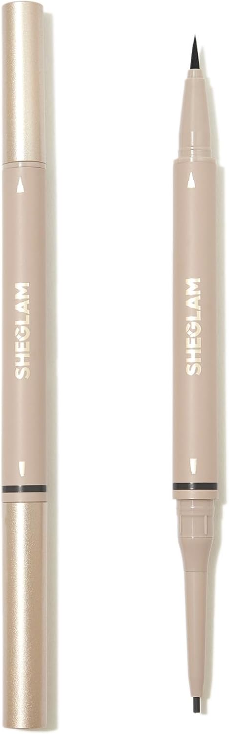 SHEGLAM 2-In-1 Eyebrow Pencil, Waterproof, Ultra Fine Fluent Tip & Liquid Type, 4 Colors