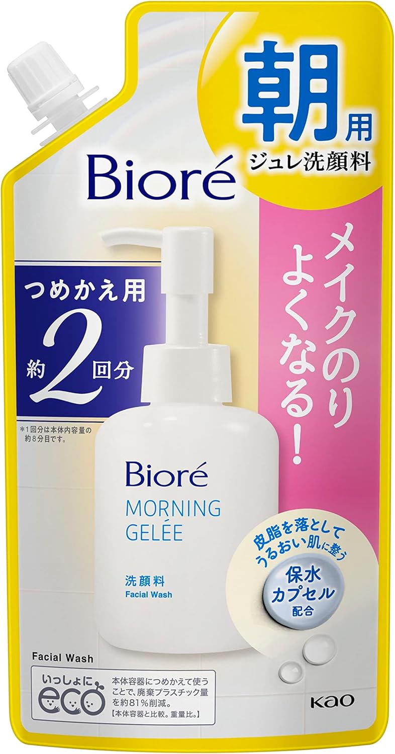 Bioré Morning Jelly Facial Cleanser, 2 Refills, Aqua Floral Scent, 5.3 fl oz (160 ml)
