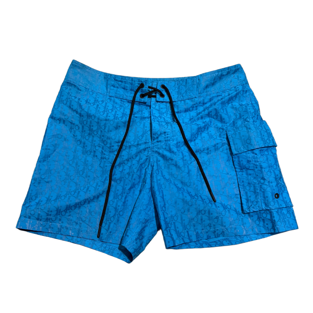 DIOR 'BLUE' OBLIQUE SWIM SHORTS
