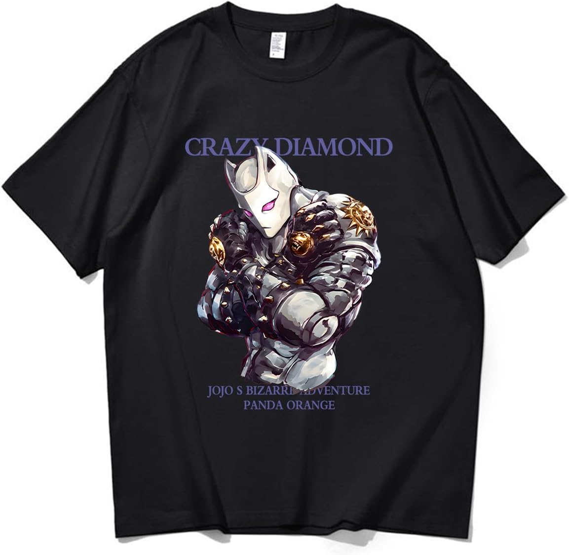 ZimyFuntoy Jojo's Bizarre Adventure Anime T-Shirt, Short Sleeve, Cotton, Unisex, Spring, Summer, Autumn, Round Neck, Disguise, Casual, Large Size, Soft, Sweat Absorbent, Quick Drying, For Work or