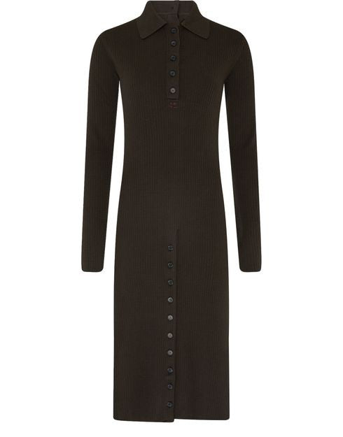 COURREGES マルチボタン ウール製 ミディ丈ドレス - Image 1
