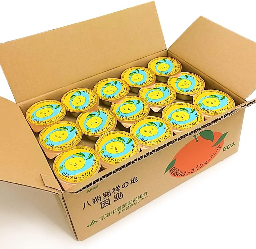 Hiroshima Mika Inshima Hasaku Sherbet, 2.6 oz (75 g), Set of 60, tau Hiroshima Prefecture, Yasusu Sherbet, Orisu Tower, Popular Product, Souvenir