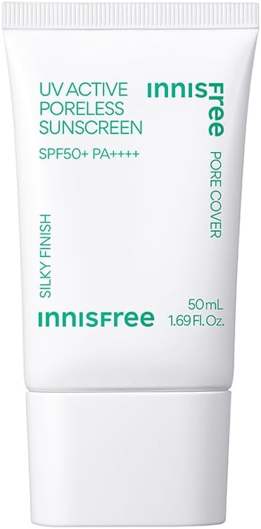 Innisfree UV Active Poreless Sunscreen SPF 50+ / PA++++ 1.7 fl oz (50 ml) (Makeup Base/Sunscreen) Floud, Transparency, Moisturizing, Pore Cover, Tone Up Primer