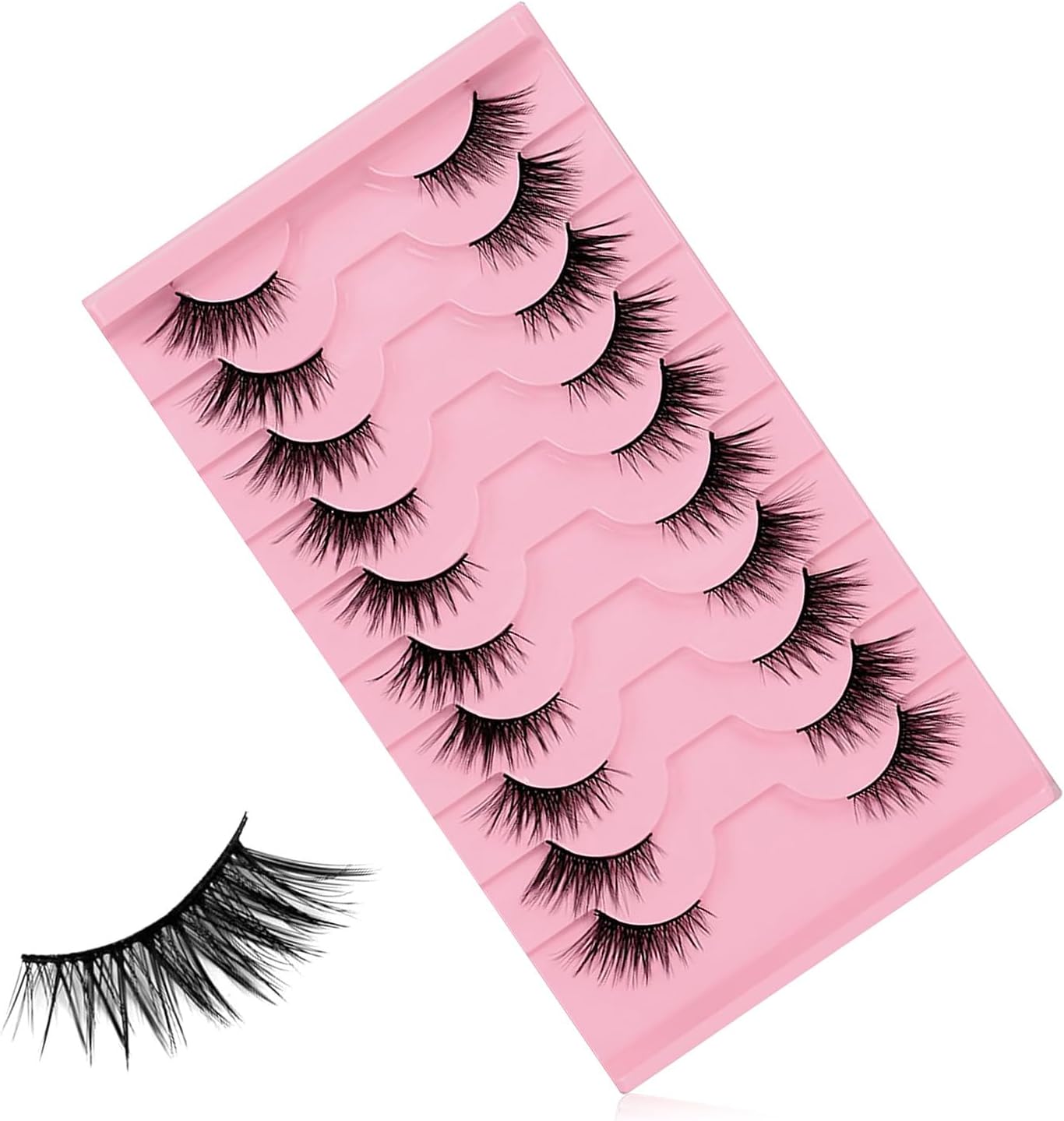 BOROLA 10 Pairs Cat Eye Half False Eyelashes Fluffy Natural 3D Lash, Make Up Eyes Beautiful,For Women Daily Wear, Cosplay, Stage (Cat Style D)