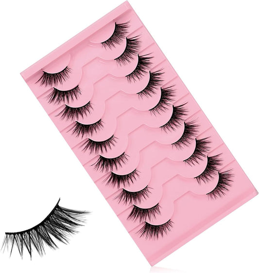BOROLA 10 Pairs Cat Eye Half False Eyelashes Fluffy Natural 3D Lash, Make Up Eyes Beautiful,For Women Daily Wear, Cosplay, Stage (Cat Style D)