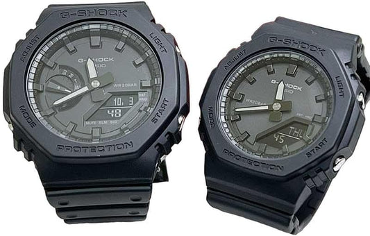 CASIO G-SHOCK G-SHOCK BABY-G Baby G Quartz Pair Watch, Set of 2, Ana-Digi GA-2100-1A1JF GMA-P2100BB-1AJF Watch [Domestic Genuine Product], Black