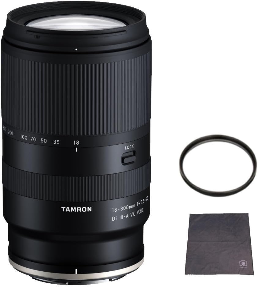 Tamron 18-300mm F/3.5-6.3 Di III-A VC VXD for Nikon Z Mount [B061Z] with Lens Filter & Wrap Cushion Set