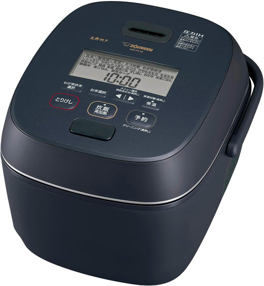 Zojirushi Mahobin NW-PV18-BZ Rice Cooker, 33.8 fl oz (1 L), Flame Cooking, Pressure Induction Type, Made in Japan, Number of Care Pieces, Slate Black