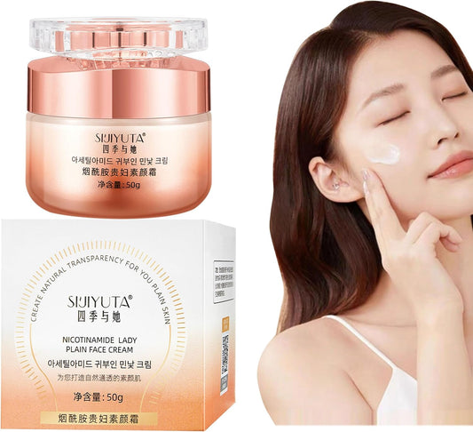 Niacinamide Makeup Cream, Sijiyuta Cream Sijiyuta Face Cream, Korean Cream Funde, BB Cream, Nicotinamide Lady Plain Face Cream, Moisturizing, Anti-Glare, Non-Floating, Natural Concealer (1 Piece)