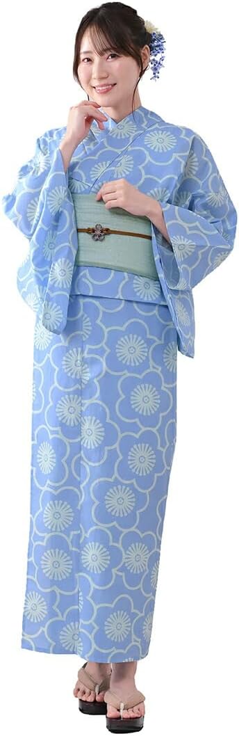 Nagomiya Women's Yukata Single Item, Traditional Japanese Pattern, Cotton Crimson Plum, Yukata, Retro Pop, Classic Pattern, Cute, High Visibility, Summer Festival, Evening Cooling, Fireworks