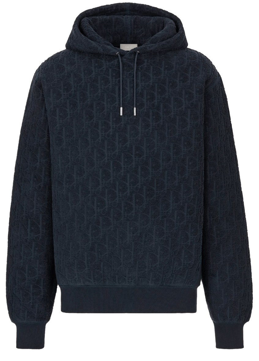 DIOR 'OBLIQUE TOWEL' NAVY HOODIE