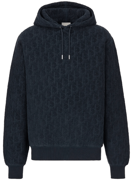 DIOR 'OBLIQUE TOWEL' NAVY HOODIE