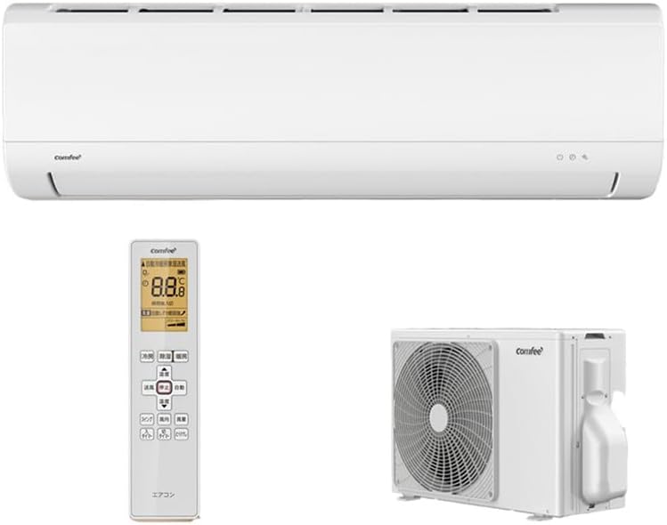 COMFEE' CYA-221C(W) Air Conditioner, 6 tatami mats, 2.2 kW, Large Airflow, Comfortable, Air Conditioning, Quiet, Dehumidification, Interior Cleaning, Room Air Conditioner, Top and Bottom Louvers, For