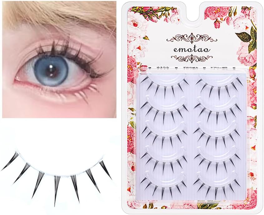 Natural False Eyelashes, Top Eyelashes, Short Eyelashes, Popular, Handmade, Actress Eyelashes, Cosplay Makeup Mine Type, 5 Pairs (M9-01)
