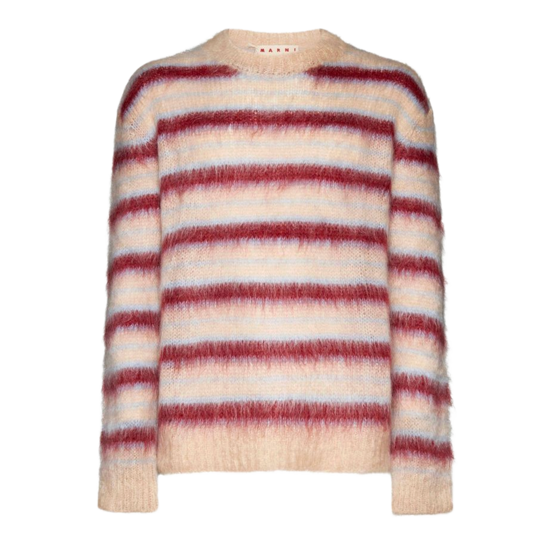 MARNI 'NEUTRAL TAN' MOHAIR STRIPE SWEATER