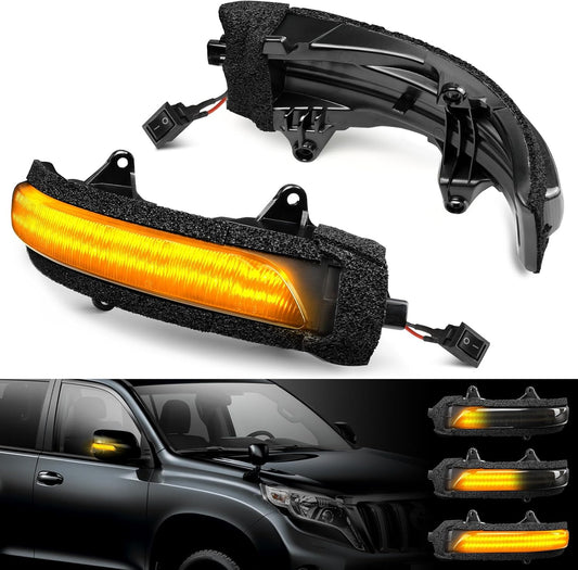 GemPro Land Cruiser 200 Series Land Cruiser Prado 150 Series Toyota Compatible Sequential Mirror Turn Signals LED Fully Flashing and Flowing Turn Signals Switching Custom Parts Compatible with Vehicle