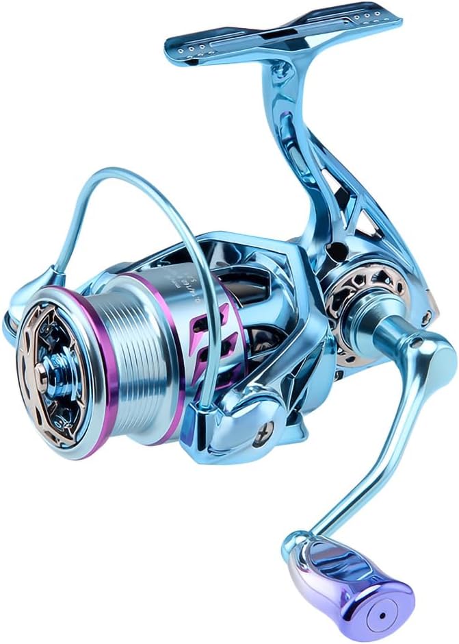 Spinning Reel, Fishing Reel, 3000, Lightweight Reel, 5+1BB Bearings, Smooth Winding Feel, Gear Ratio, 5.2:1, Maximum Drag Force, 17.7 lbs (8 kg), Left and Right Interchangeable Handle, Far Throw Reel,